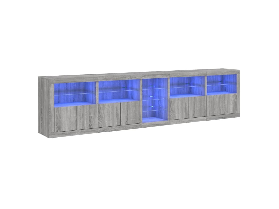 Maison Exclusive - Aparador Con Luces Led Gris Sonoma 283x37x67 Cm