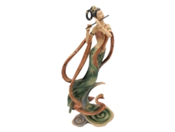 Rebe - Estátua de beleza em estilo chinês antigo, figura feminina clássica para casa, escritório, hotel, flauta.