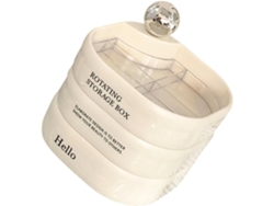 Joyero Giratorio Plástico Blanco 3 Niveles Múltiples Compartimentos Guardar Pulseras Anillos Diseño Moderno