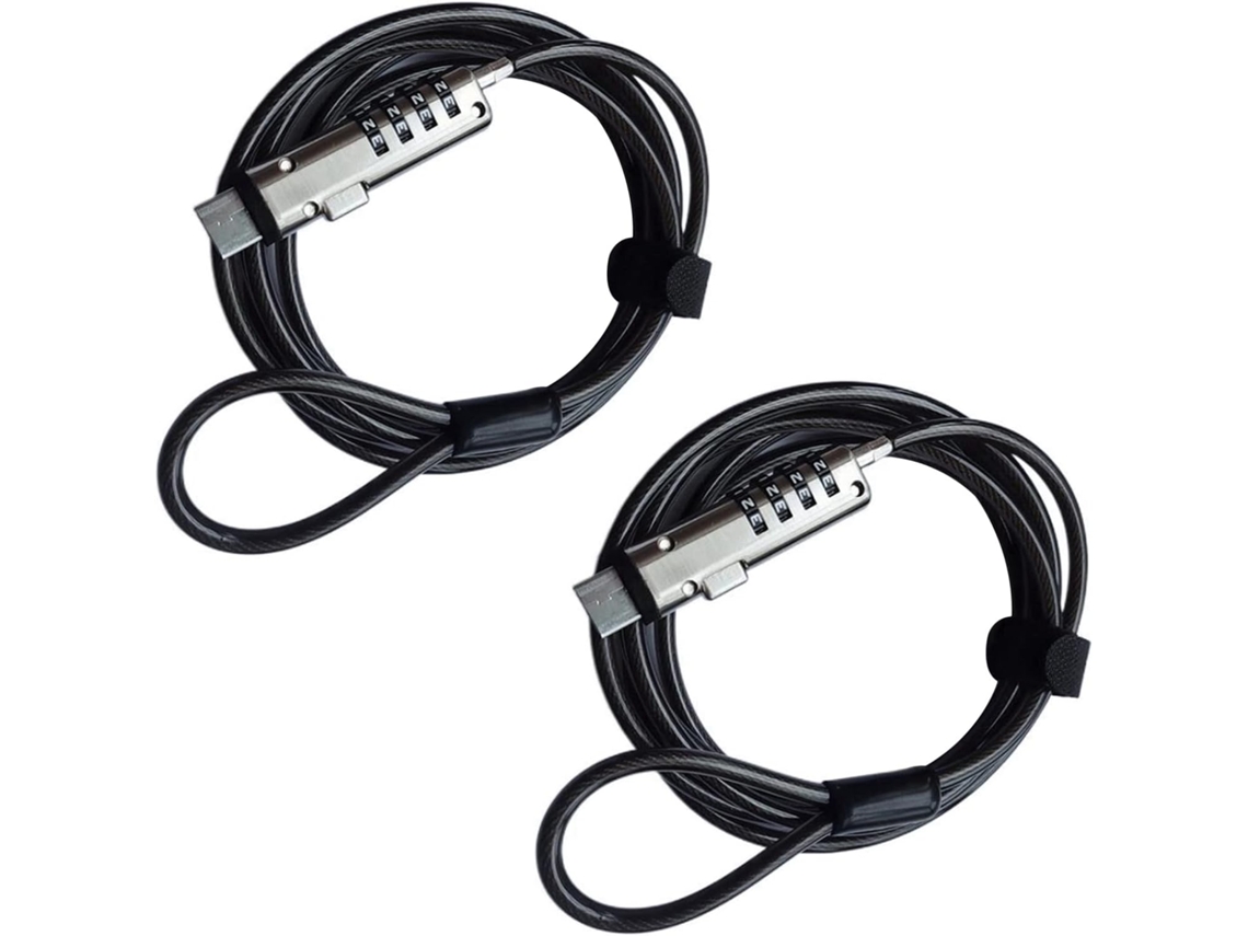 2 Candados Usb Antirrobo Con Contraseña, Seguridad Para Portátiles.