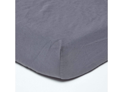 Homescapes Dark Grey Linen Deep Fitted Sheet, Double