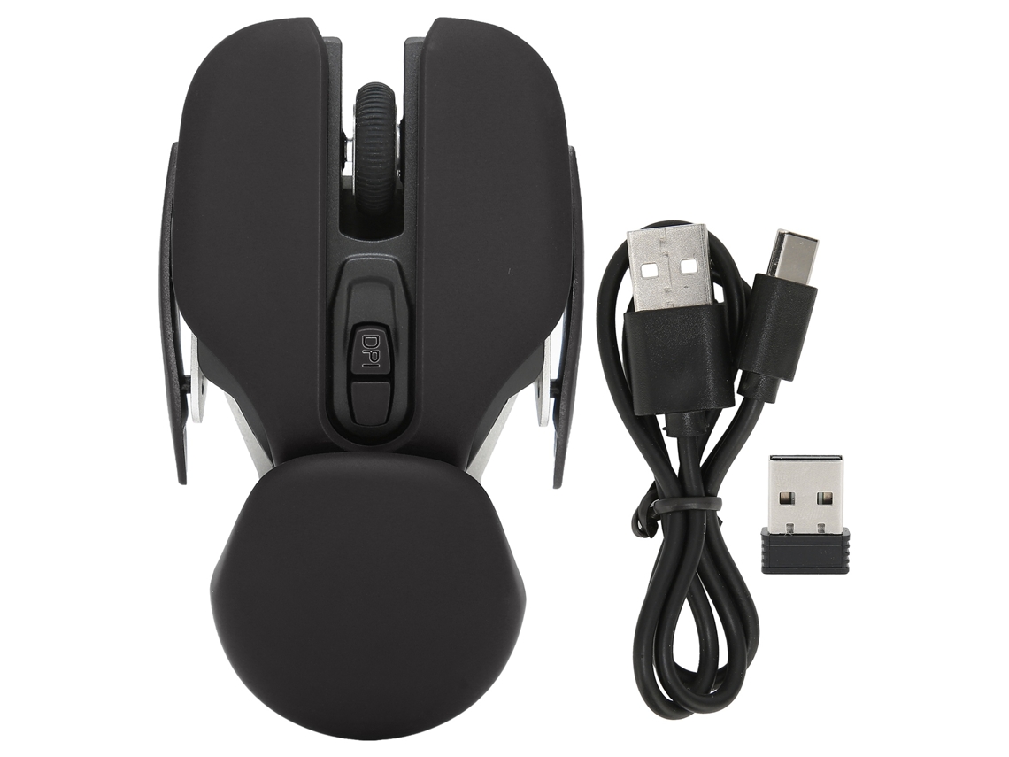 Ratón Inalámbrico Ergonómico Para Juegos Con Batería Integrada, Dpi Ajustable, Proceso De Galvanoplastia, Color Negro.