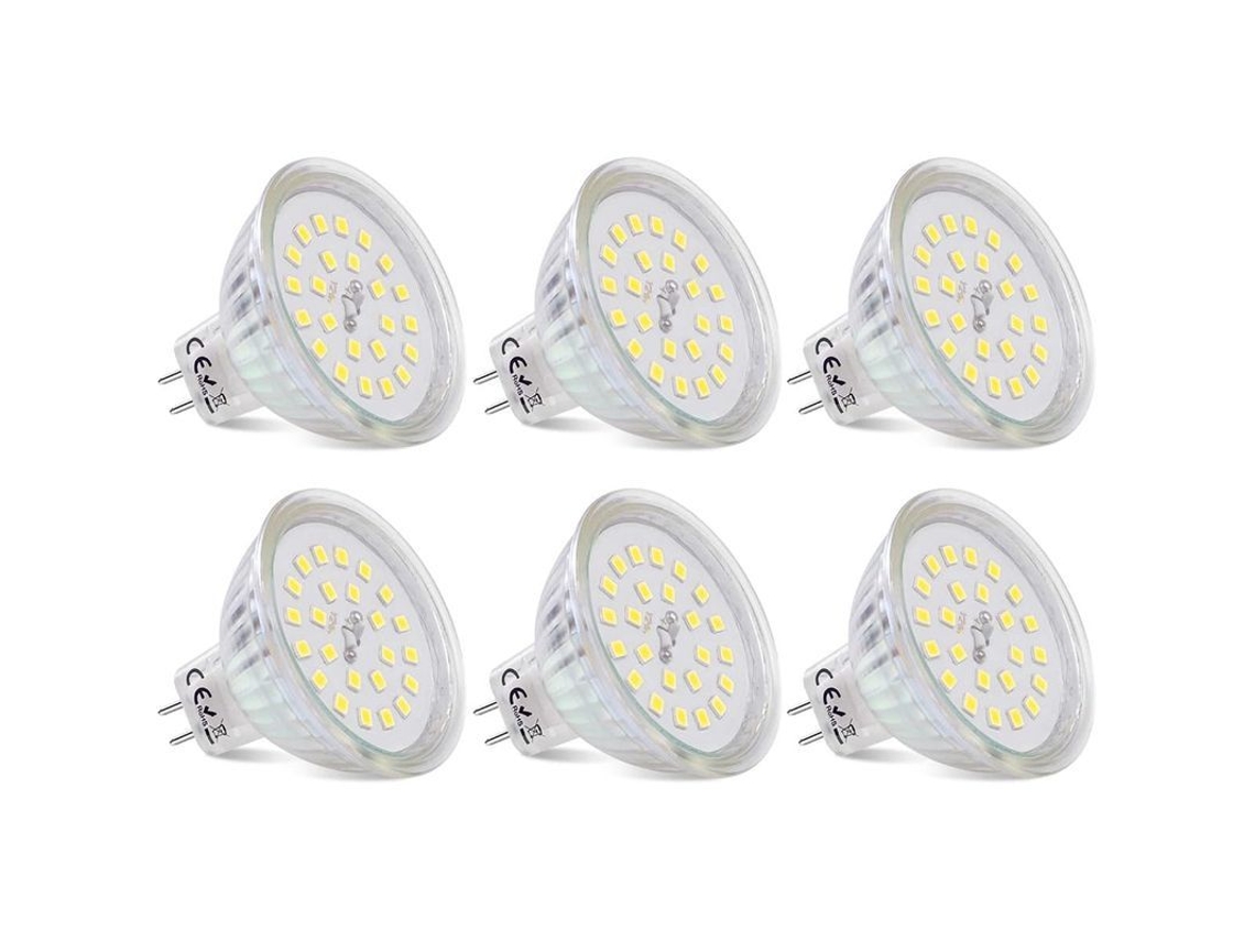 Bombilla Led Gu5.3 Mr16 12v 3.8w Equivalente A 40w Blanco Frío 6000k 430lm Paquete De 6