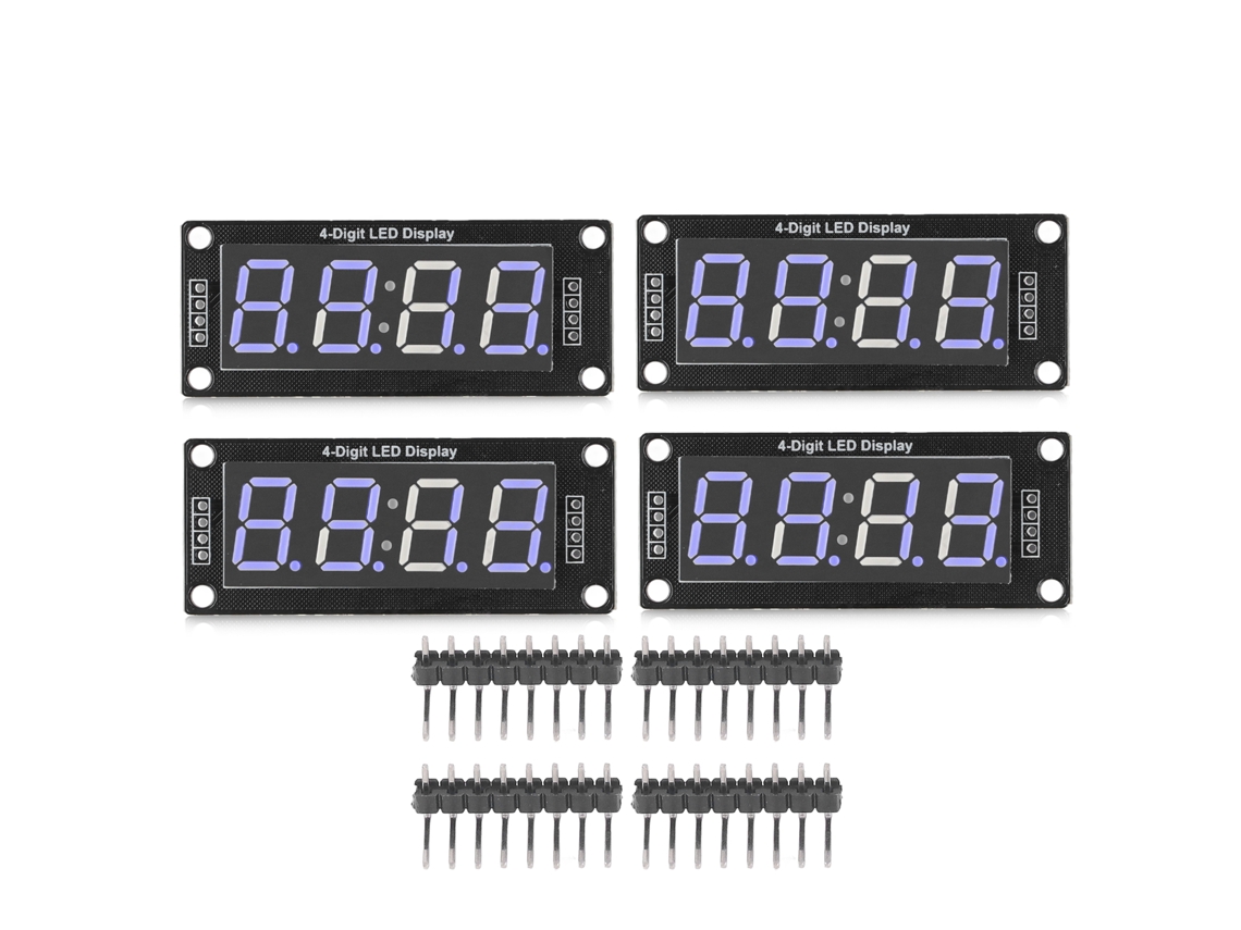 Módulo De Pantalla Led De 7 Segmentos Y 4 Dígitos Con Controlador Tm1637 Azul 0,56 Pulgadas