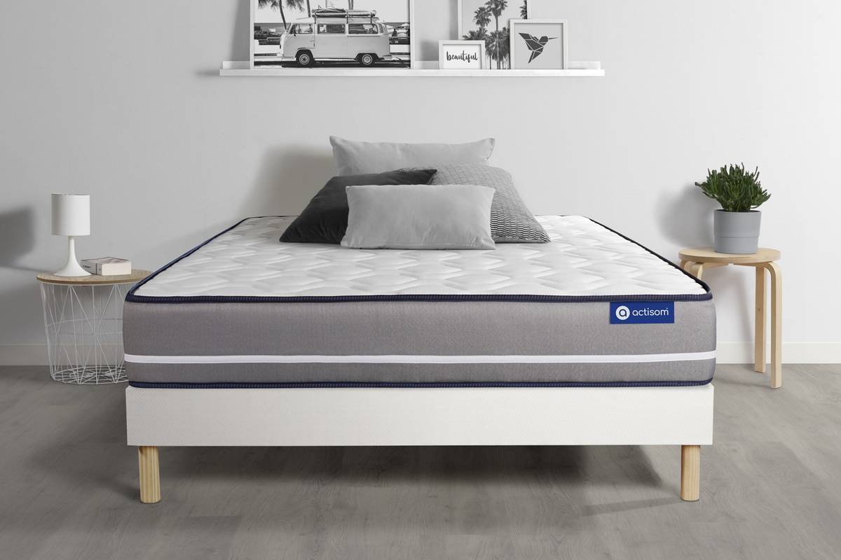 Conjunto de Somier Blanco + Colchón ACTISOM Actilatex Pur (150x190 cm - Látex)
