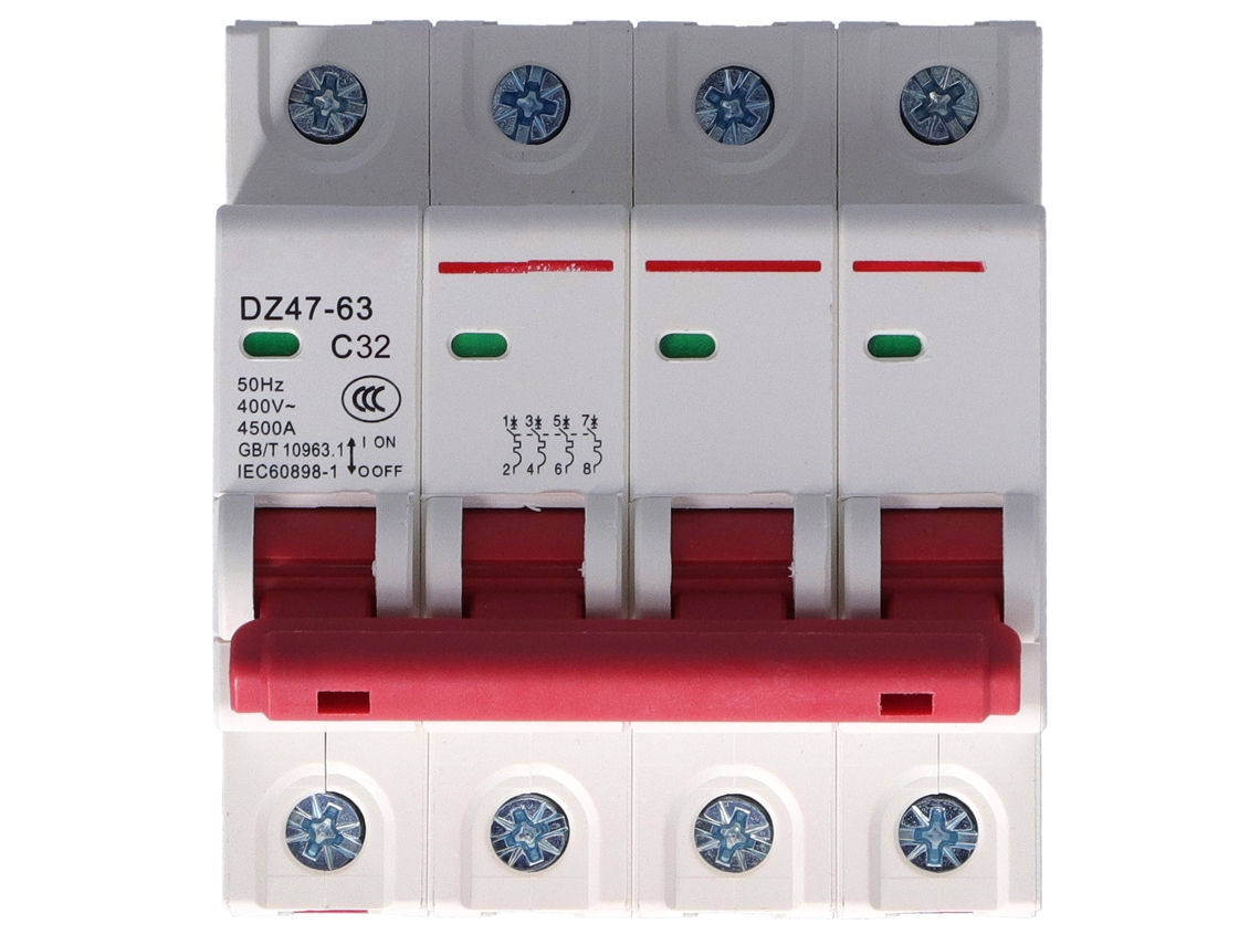 Yncm2026-interruptor De Circuito Mini Mcb 4p 32a Protección Contra Sobrecarga Y Cortocircuito 400v Para Hogar