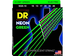 Juego de Cuerdas Guitarra Eléctrica DR NGE-10 Neon Green (.010 - .013 - .017 - .026 - .036 - .046 - Níquel)