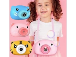 Máquina Automática De Burbujas Para Niños Con Luz Y Música, Cámara De Juguete Con Forma De Cerdito Azul, Regalo 2025