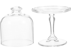 Mini Soporte De Cristal Para Pasteles Con Tapa Transparente Y Bandeja Decorativa.