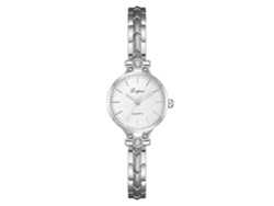 Reloj De Pulsera De Cuarzo Informal Para Mujer Con Brazalete De Aleación Blanca Plateada.
