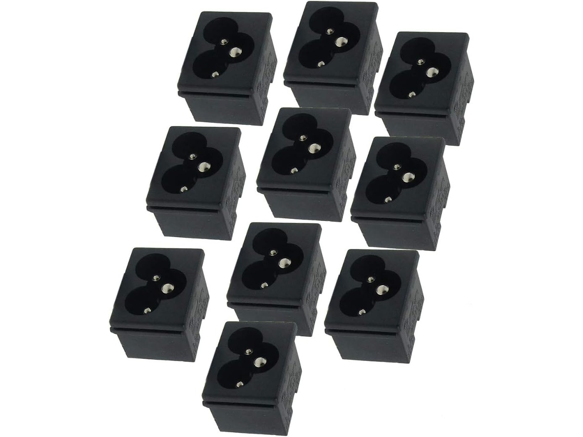 10 X Fuente De Alimentación De Plástico Negro Con Entrada Iec320 C6 De 250 V 2
