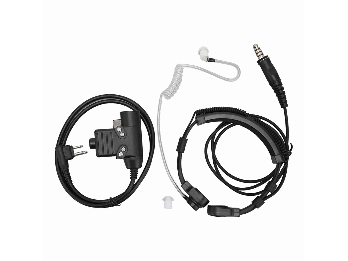 Headset Com Microfone De Garganta E Ptt U94 Para Rádio Walkie Talkie Motorola 2 Pinos
