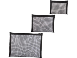 Trousse À Maquillage Transparente En Filet 3 Pièces Grand Format Paquet De Toilette Portátil Voya...