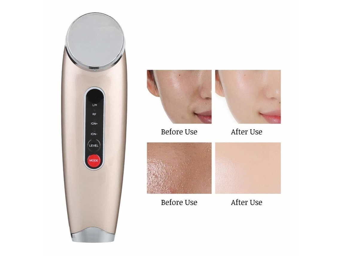 Masajeador facial antienvejecimiento, crema iónica, suero, masajeador, dispositivo reafirmante para el cuidado de la piel, Yemaesre dorado
