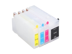 Cartucho de tinta recargable S/BRAND de 4 núcleos con chip permanente para HP 711 BK CMY