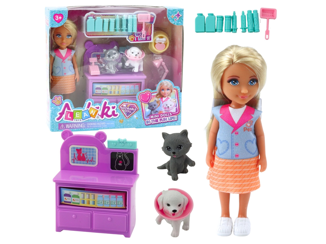 Mini muñeca veterinaria, juego de accesorios para el cuidado de perros y gatos B.active