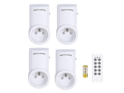 Conjunto De 4 Enchufes Inteligentes Programables Con Control Remoto Inalámbrico Para Encendido/apagado Y Automatización De Energía