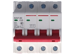 Disyuntor Miniatura 4p 25a Mcb Protección Contra Sobrecarga Y Cortocircuito 400v Residencial