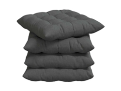 Cojines para asiento, 4 unidades, gris oscuro, 40 x 40 x 6 cm, tela HARLANV1