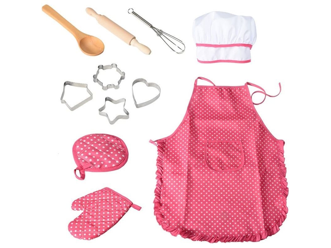 Set De Juego De Chef Con Disfraz Y Accesorios De Cocina, 11 Piezas, Regalo Ideal Para Navidad Y Cumpleaños (rosa)