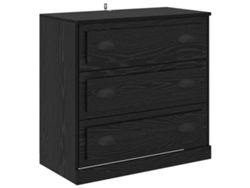 Maison Exclusive - Vitrina Roble Negro 70 X 35,5 X 67,5 Cm Madera Contrachapada
