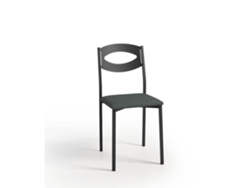 Cadeira de Cozinha Olga Preta 38x86x47cm Grafite Prateado FANMUEBLES