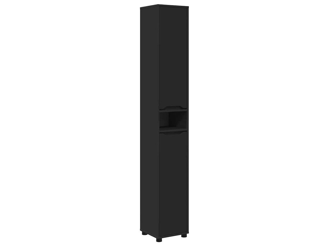 Maison Exclusive - Gabinete De Baño Negro 30,5 X 30 X 195 Cm Madera Contrachapada