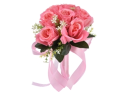 Ramo De Novia Artificial Rosa Para Bodas Y Sesiones De Fotos Con Detalles Exquisitos Y Color Duradero.