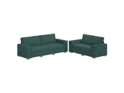 Maison Exclusive - Juego De Sofá De 2 Piezas Con Cojines, Tela Verde Oscuro