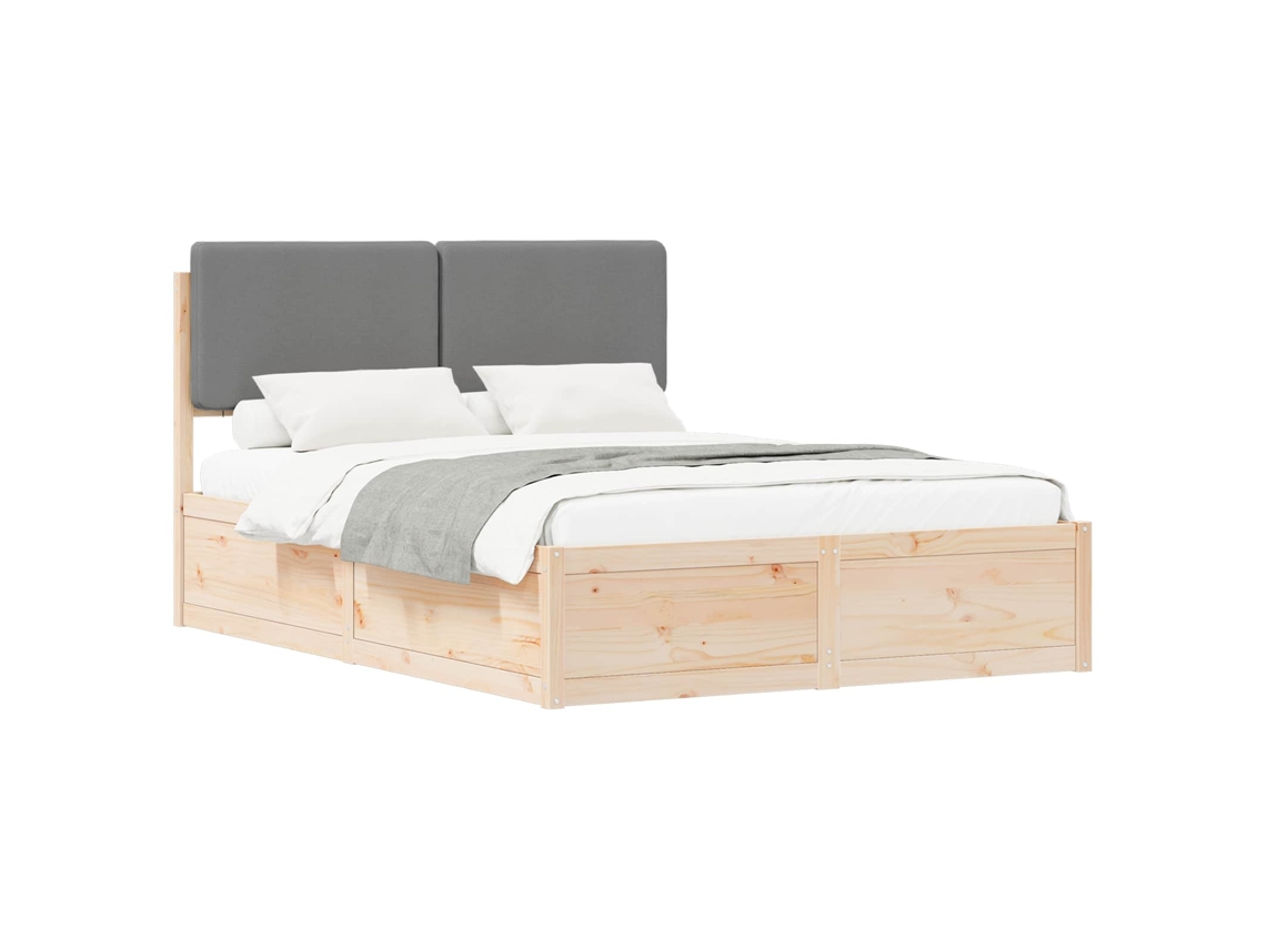 Maison Exclusive - Estructura De Cama Con Cabecera Tapizada Gris Claro
