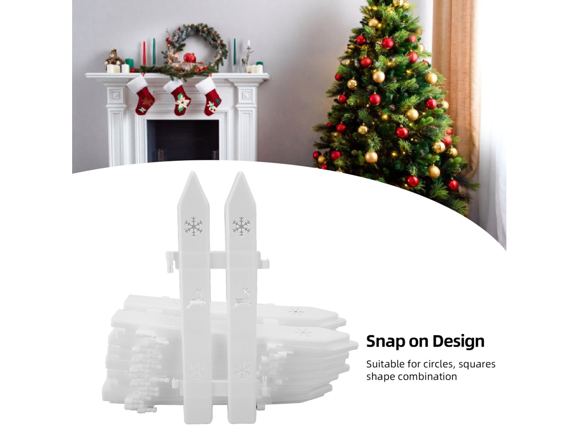 20 Vallas Decorativas De Plástico Blanco Para Árbol De Navidad, Jardín, Fiesta, Boda.