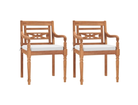 MAISON EXCLUSIVE Sillas Batavia con cojines 2 unidades madera de teca maciza