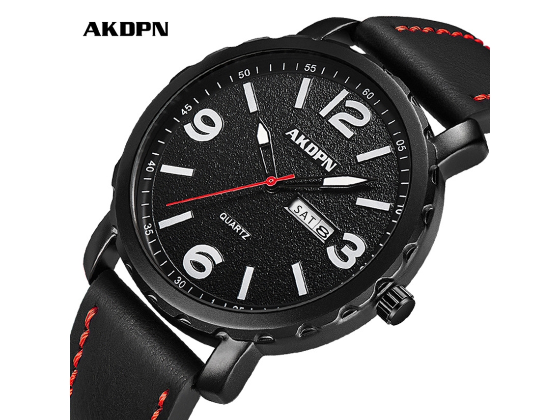 Reloj deportivo MDUG con cronógrafo, correa azul y esfera negra.