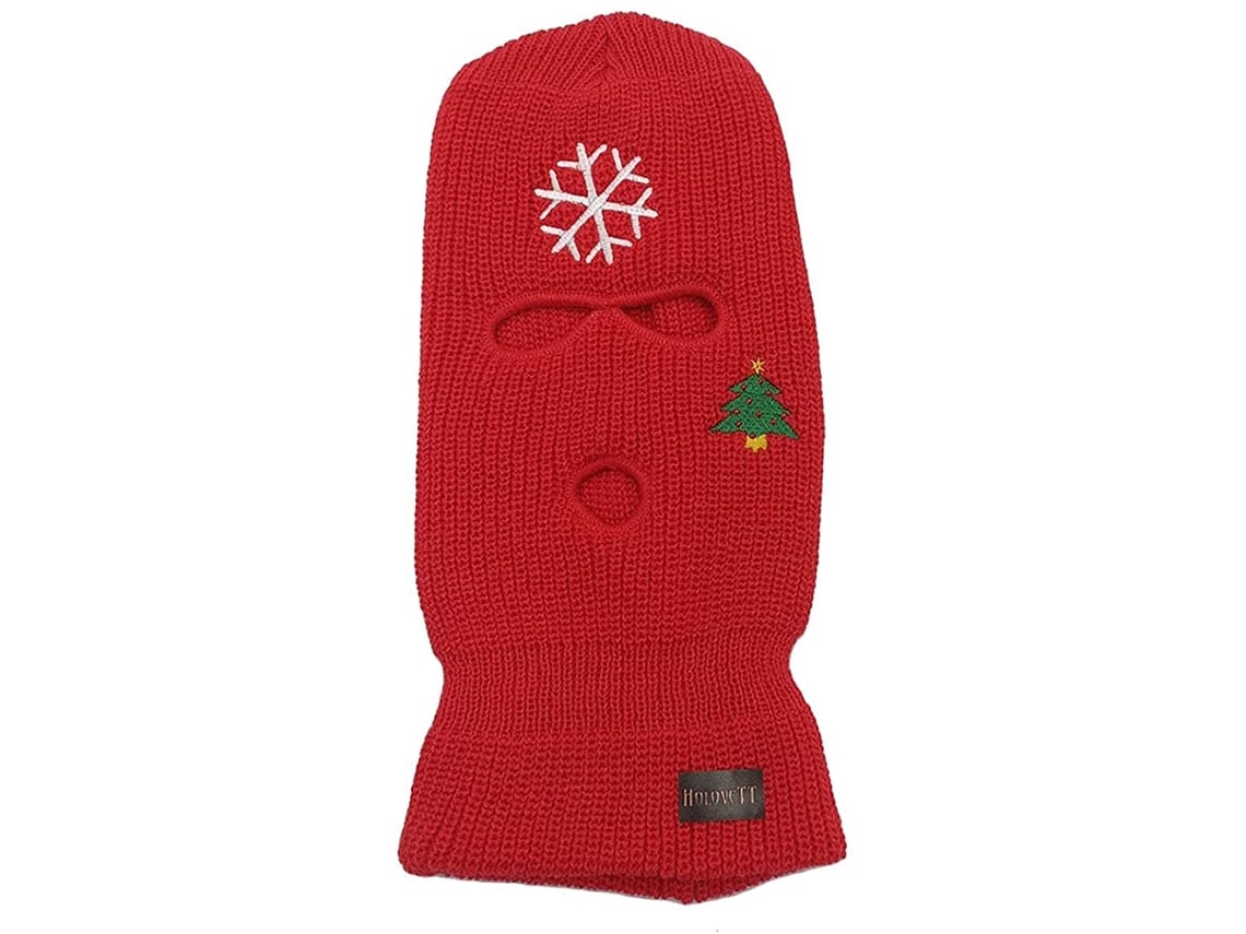 2026-cubre Cara Balaclava Navideño De Punto Con 3 Agujeros Para Hombre Y Mujer, Calientito Para Ski, Ciclismo Y Actividades Al Aire Libre En Invierno