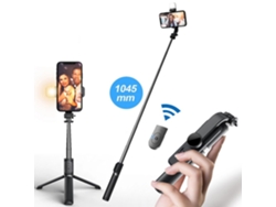 Mini palo selfie Bluetooth con luz LED y trípode portátil para celulares. Mdug