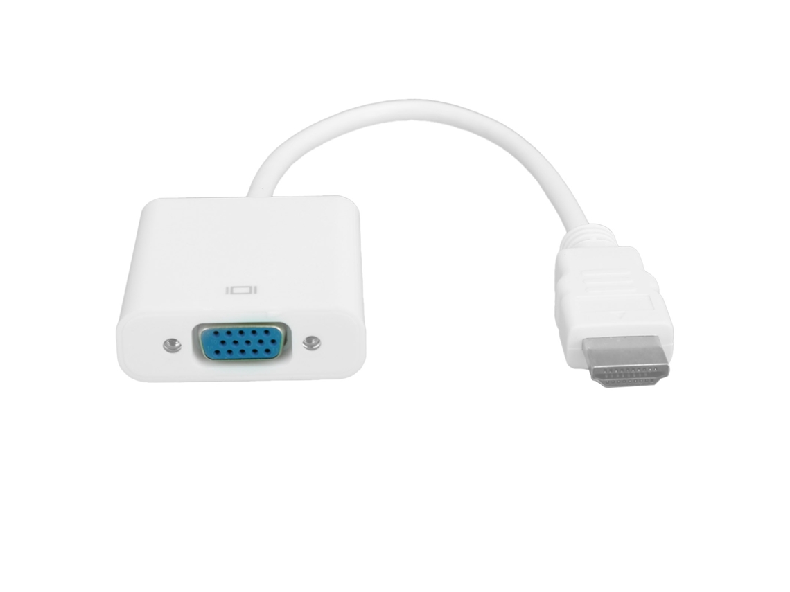 Adaptador Convertidor De Interfaz Multimedia Hd A Vga Para Computadora, Laptop, Monitor, Proyector - Blanco