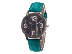 Reloj De Pulsera De Cuarzo Con Correa De Jean Estilo Retro Punk Unisex Zhoulianfa (verde)