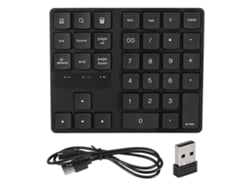 Teclado Numérico Sem Fio 2.4g Com 35 Teclas Mini Formato U Bateria Interna 10m Distância Para Laptop Pc