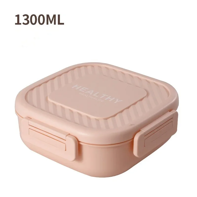 (rosa) Lonchera Portátil De 1300 Ml Para Niños, Con Divisores, Recipiente De Alimentos A Prueba De Fugas Y Ecológico