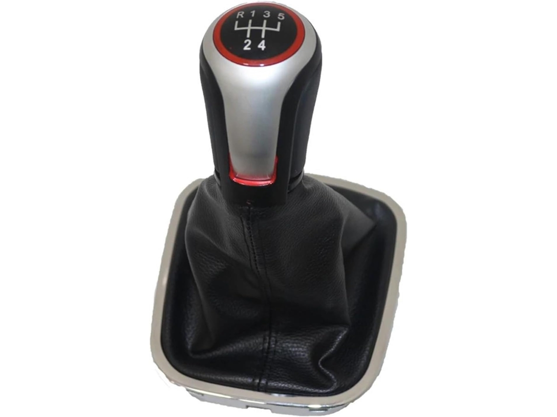 Pomo De Palanca Cambios 5 Velocidades Para Automóvil Con Funda Cuero Cromado Polo 6r Sedán 2010-2017