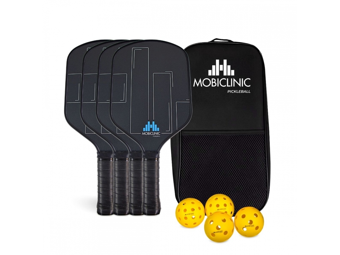 Juego de 4 palas y 4 pelotas de Pickleball Mod Pack 4 Mobiall Mobiclinic