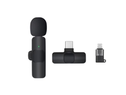 Micrófonos De Solapa Inalámbricos Chrui M20 Interfaz Uno A Uno Tipo C Con Adaptador Lightning