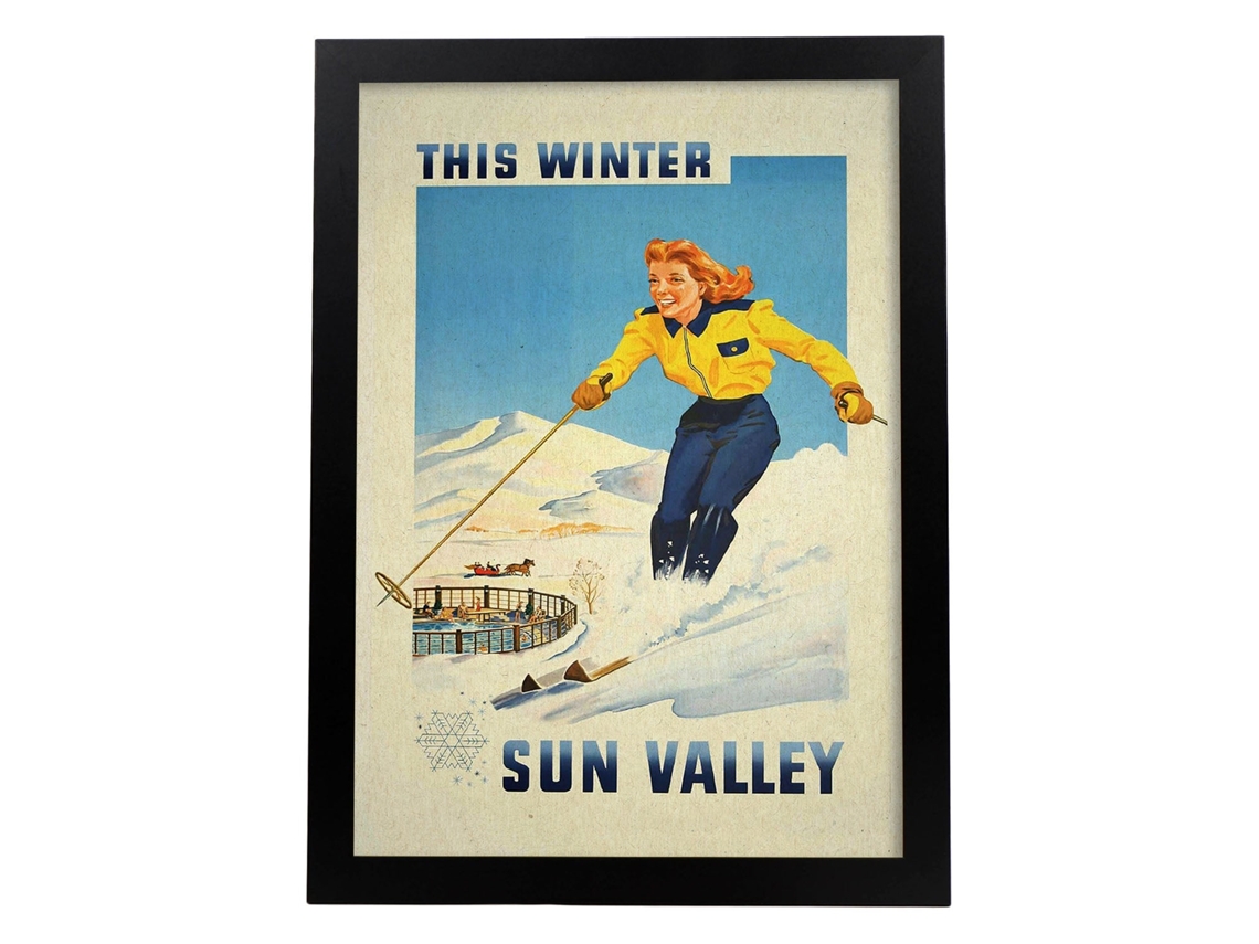 Poster NACNIC Vintage Cartel Vintage de AmÃ©rica. Nieve en el Valle del Sol.