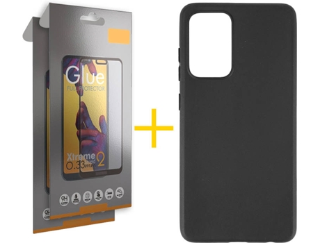 Kit Funda + 2 Protectores de Pantalla Samsung Galaxy A52 4G SKYHE Full (Negro)