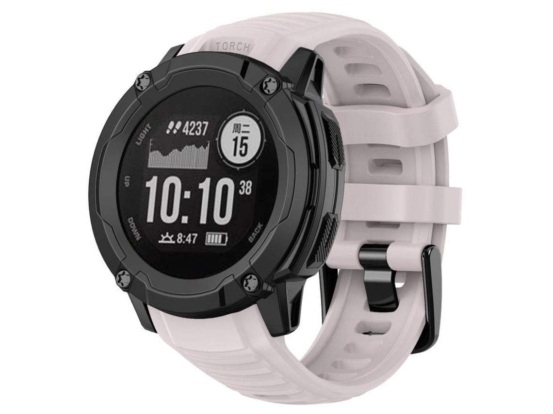 Bracelete Para Garmin Instinct 2x - Silicone Cor Sólida - Conector De Plástico - Liberação Rápida Starlight