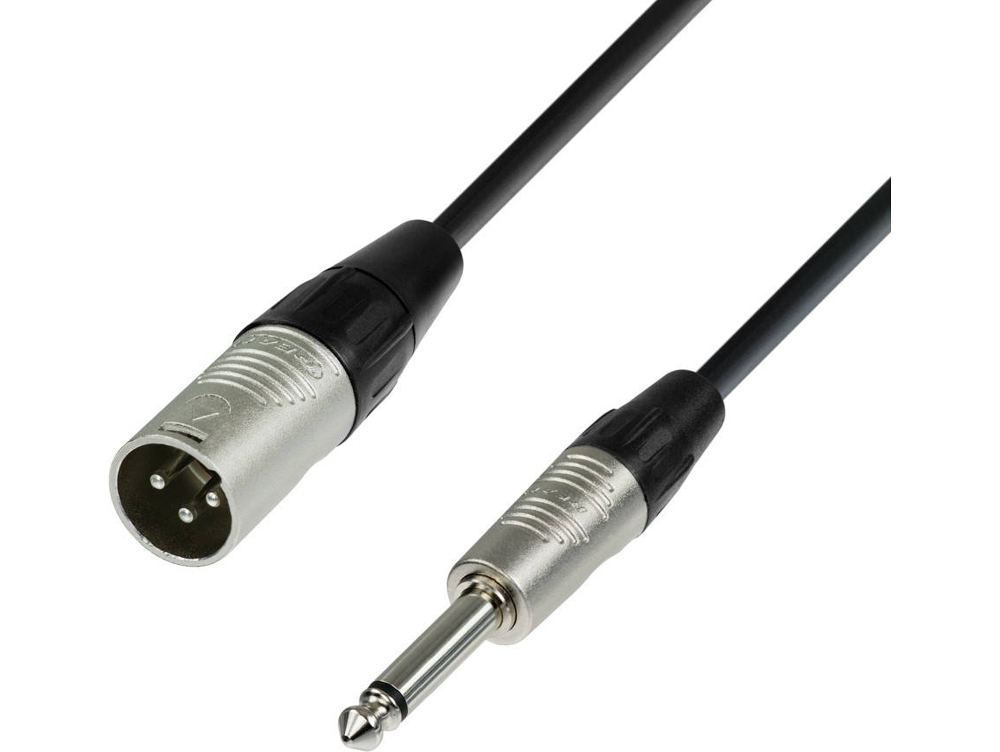 Cable de Audio ADAM HALL (XLR - Jack 6.3mm - 3 m - Negro)
