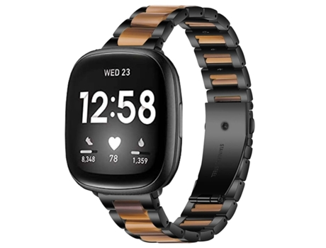 Pulsera de acero inoxidable de resina de cuarzo para Fitbit de Google Versa 3 VEANXIN