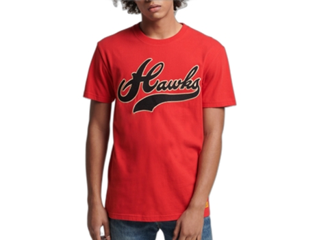 Camiseta para Hombre SUPERDRY (XL - Algodón - Rojo)
