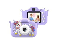 Cámara infantil Gertiz Unicorn de 4800 W con doble cámara para niños de 3 a 8 años (morada)