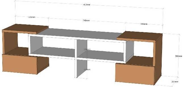 Mueble De Tv homemania 141.2x29.7x38.8 cm madera contrachapada multicolor fold blanco nogal 1412 297 388 factory